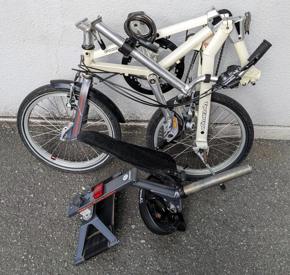 折りたたんだ状態の Tartaruga Type F。